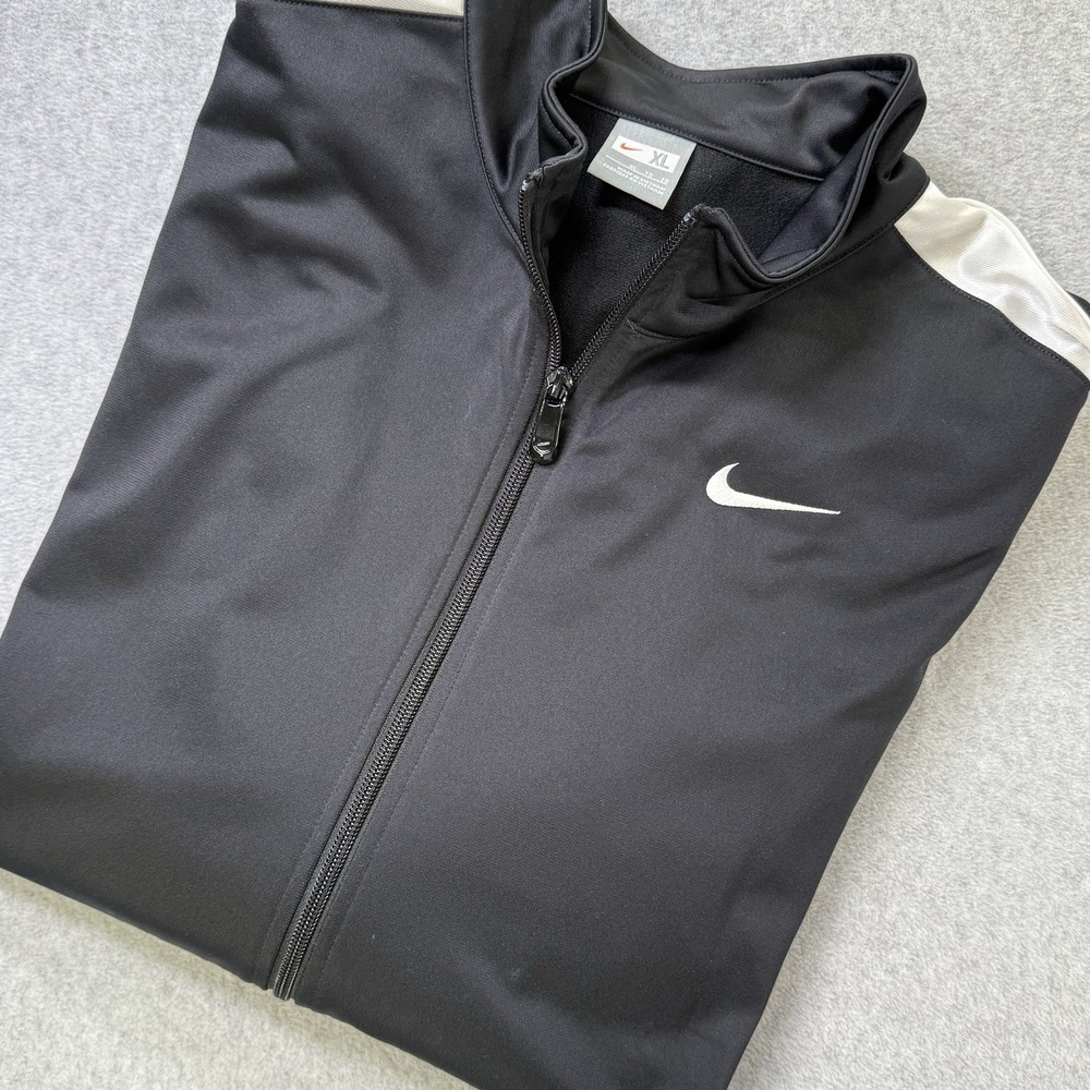 Nike Black Track Jacket Men's XL Full Zip Polyester HO080408TMV
